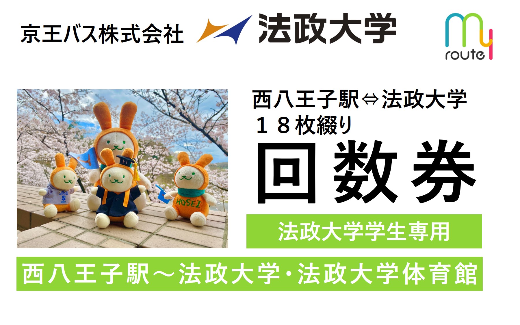 回数券(西八王子駅~法政大学・法政大学体育館)